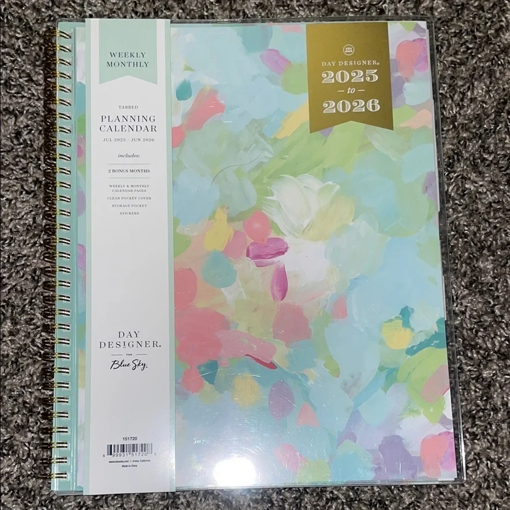 Blue Sky Day Designer Planner - Colorful Abstract Design
